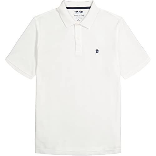 IZOD Men’s Big-and-Tall Advantage Performance Short-Sleeve Solid Polo Shirt, Bright White, 5X-Large