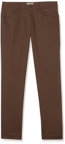 Amazon Essentials Men's Chinos, Athletic Fit, Work Pants, 5-Pocket, Comfort Stretch, Brown, 34W x 36L