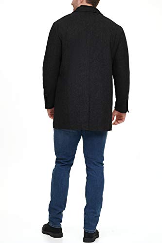 Dockers Men's Henry Wool Blend Top Coat (Regular and Big Sizes), Black, Large Tall