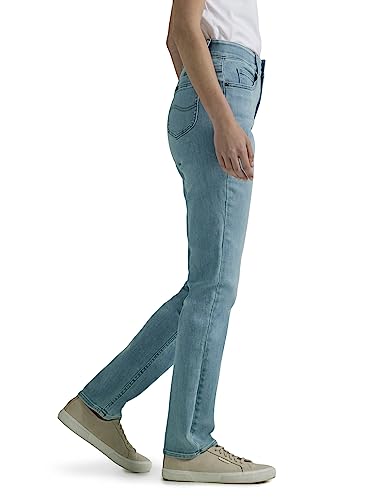 Lee Women's Ultra Lux Comfort with Flex Straight Leg Jean, Within Motion, 8 Long
