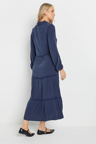 Long Tall Sally LTS Tall Acid Wash Tiered Dress Navy 12