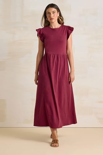 Long Tall Sally LTS Tall Frill Sleeve Maxi Dress Red 10