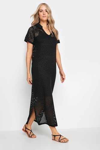 Long Tall Sally LTS Tall Crochet Midaxi Dress Black 6-8