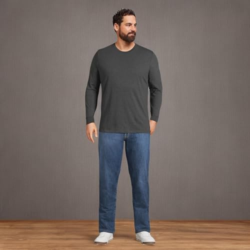 Lands' End Mens Long Sleeve Super-T Tee Dark Charcoal Heather Tall X-Large