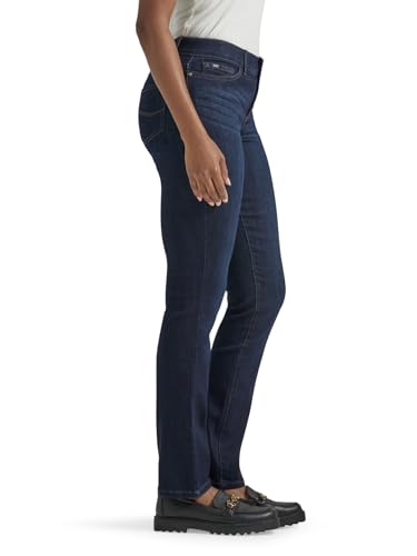 Lee Women's Ultra Lux Comfort with Flex Motion Straight Leg Jean Niagara 8 Long