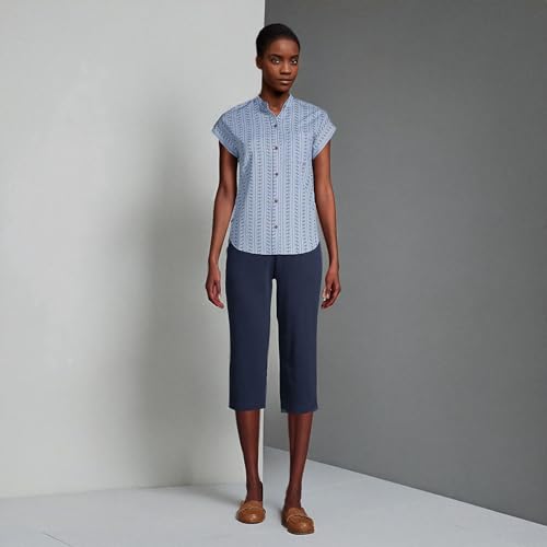 Lands' End Women s Sport Knit Capri Pants Radiant Navy Tall Small
