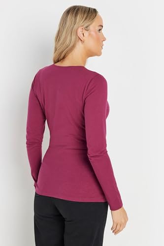Long Tall Sally Lts Tall Long Sleeve Wrap Top Dark Pink 14