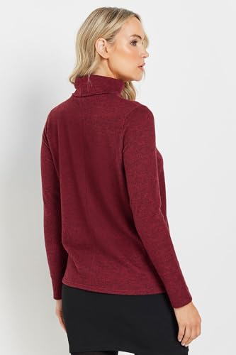 Long Tall Sally LTS Tall Women's Soft Touch Roll Neck Top Burgundy 16