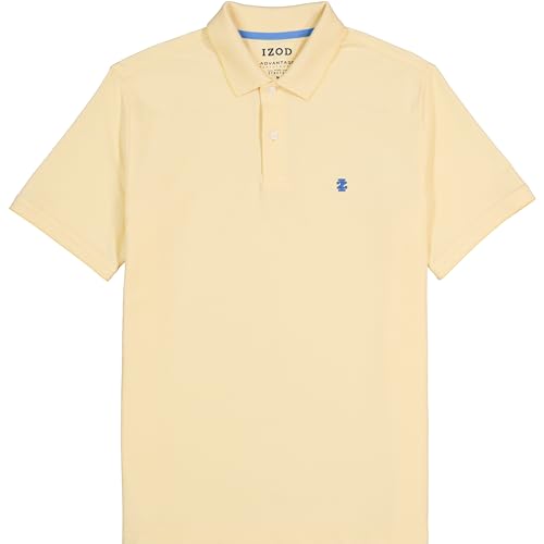 IZOD Men’s Big-and-Tall Advantage Performance Short-Sleeve Solid Polo Shirt, Lemon, X-Large