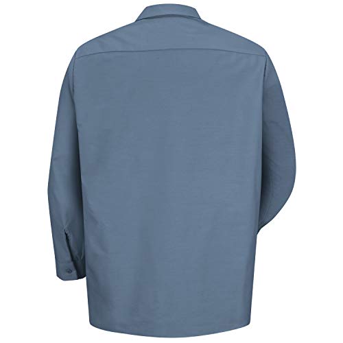 Red Kap Men's Size Industrial Work Shirt, Regular Fit, Long Sleeve, Postman Blue, X-Large/Tall