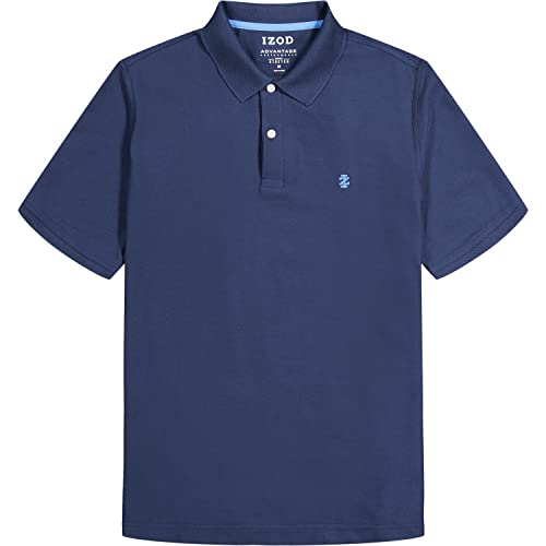 IZOD Men’s Big-and-Tall Advantage Performance Short-Sleeve Solid Polo Shirt, Peacoat, 4X-Large