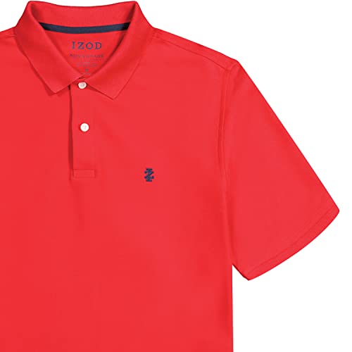 IZOD Men’s Big-and-Tall Advantage Performance Short-Sleeve Solid Polo Shirt, Real Red, X-Large