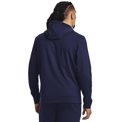 Under Armour mens Armour Fleece Big Logo Hoodie, (410) Midnight Navy / / Black, Large Tall