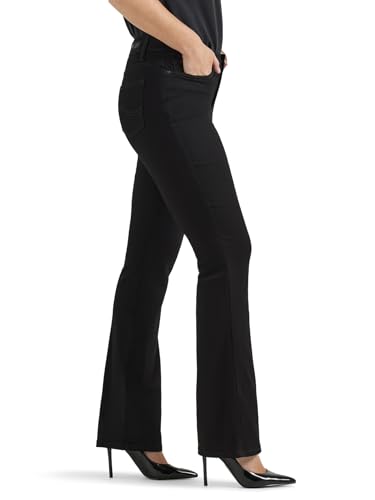 Lee Women's Ultra Lux Comfort with Flex Motion Bootcut Jean, Black, 4 Long