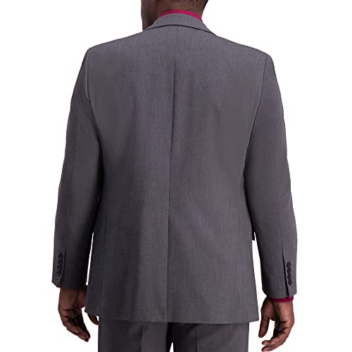 Haggar Mens Classic Fit Subtle Pattern Separates - Pants & Regular And Big Tall Sizes Business Suit Jacket, Dark Grey Weave Print- Jacket, 48 Tall US