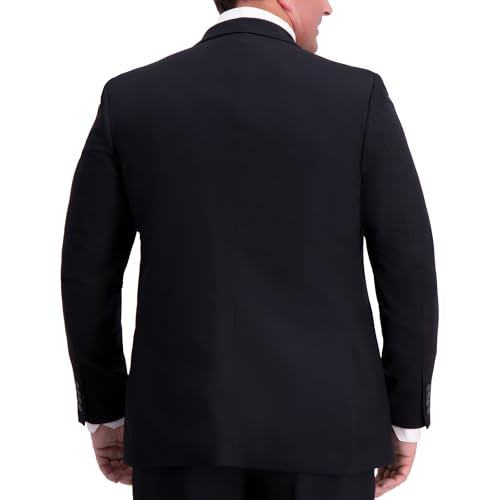 Haggar Men's Big and Tall Classic Fit Travel Performance Suit Seperates - Pant and Jacket, Black- Jacket, 56L