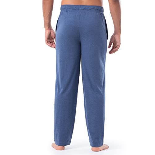 Fruit of the Loom Men's 1-Pack Extended Sizes Jersey Knit Sleep Pant (1 & 2 Packs), Navy Heather, Large Tall