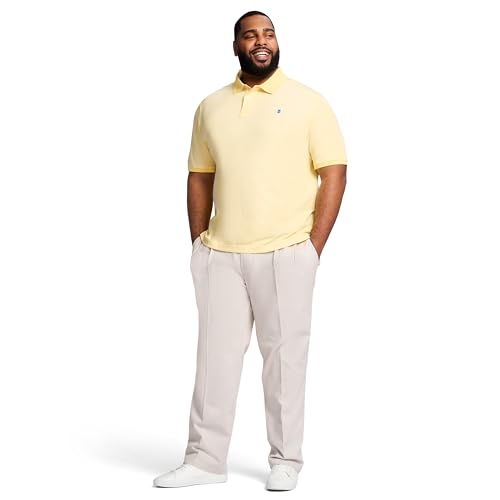 IZOD Men’s Big-and-Tall Advantage Performance Short-Sleeve Solid Polo Shirt, Lemon, X-Large