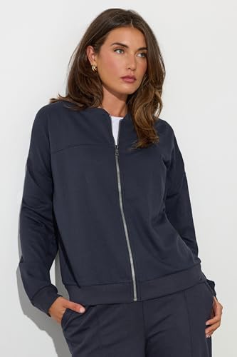 Long Tall Sally Lts Tall Jersey Cropped Bomber Jacket Blue 6