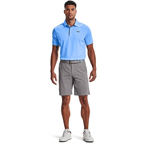Under Armour Men's Tech Golf Polo, Carolina Blue (475)/Pitch Gray, Small Tall