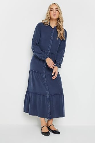 Long Tall Sally LTS Tall Acid Wash Tiered Dress Navy 8