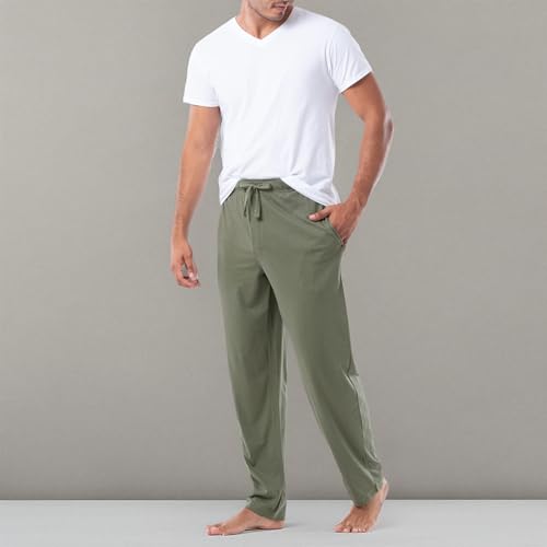Fruit of the Loom Men's Extended Sizes Jersey Knit Sleep Pant Pajama Bottom, Dark Green, 3X Tall US