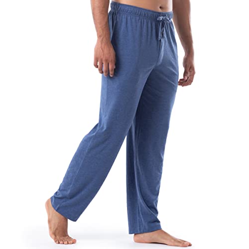Fruit of the Loom Men's 1-Pack Extended Sizes Jersey Knit Sleep Pant (1 & 2 Packs), Navy Heather, Large Tall