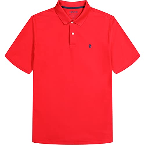 IZOD Men’s Big-and-Tall Advantage Performance Short-Sleeve Solid Polo Shirt, Real Red, X-Large