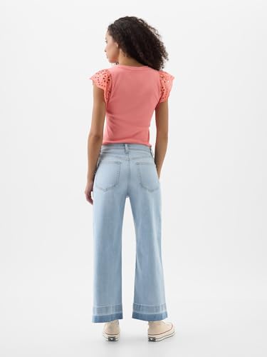 GAP Womens High Rise Wide Leg Jeans Light Wash Maize 26