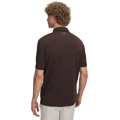 Under Armour Men's Tech Golf Polo, (246) Kona Brown / / Pitch Gray, Medium Tall