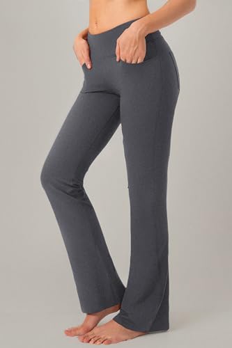 G Gradual Women's Pants with 4 Pockets High Waist Work Pants Bootcut Yoga Pants for Women (Charcoal, Small)