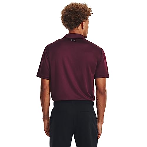 Under Armour Men's Tech Golf Polo, (601) Dark Maroon / / Pitch Gray, Large Tall