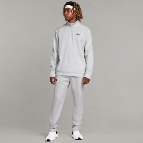 Under Armour mens Armour Fleece Twist Quarter Zip, (015) Halo Gray / / Black, 3X-Large Tall