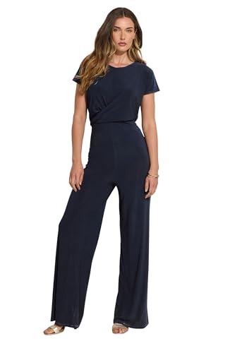 Long Tall Sally Lts Tall Twist Front Wide Leg Jumpsuit Navy 8