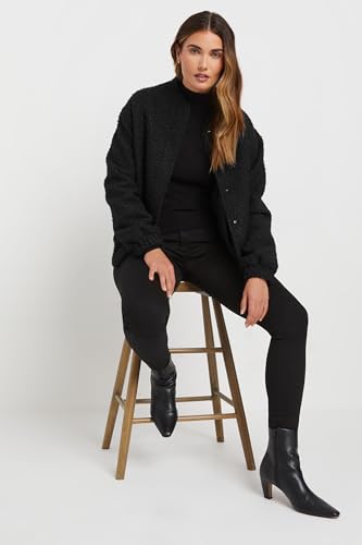 Long Tall Sally Lts Tall Boucle Bomber Jacket Black 8