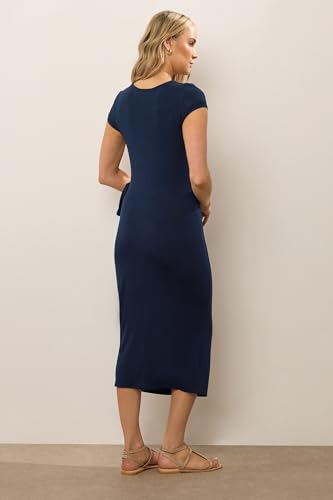Long Tall Sally LTS Tall Ruched Tie Midi Dress Navy 12