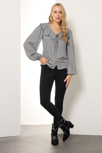 Long Tall Sally LTS Tall Cotton Gingham Check Collar Shirt Black 16