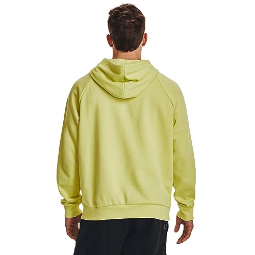 Under Armour Men's Rival Fleece Hoodie, (743) Lime Yellow / / White, X-Large Tall