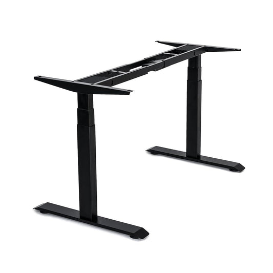 VWINDESK VJ201-S3 Electric Height Adjustable Sitting Standing Desk Frame Only/Sit Stand - Dual Motors 3 Segment Motorized Desk Base Only,Black - 49.2" Max Height