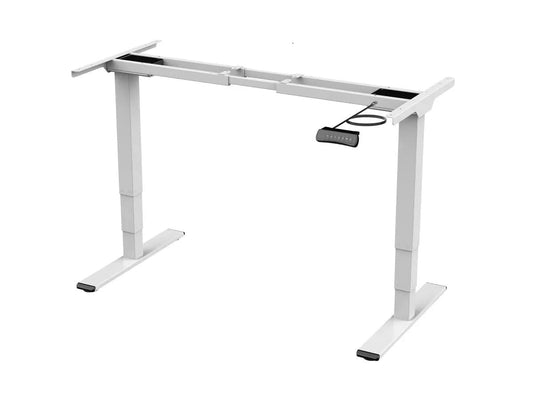 Monoprice Electric Dual Motor 3-Stage Height Adjustable Sit-Stand Desk Frame V2, 220 lbs Weight Load Capacity, Ergonomic, for Home and Office, White - Workstream Collection - 50" Max Height