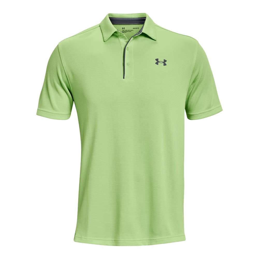 Under Armour Men's Tech Golf Polo, (334) Key Lime/Pitch Gray/Pitch Gray, Small Tall