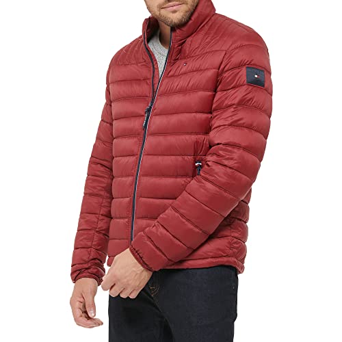 Tommy Hilfiger Men's Ultra Loft Lightweight Packable Puffer Jacket (Standard and Big & Tall), Red, XX-Large