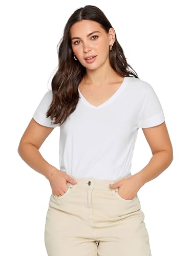 Long Tall Sally LTS Premium Tall Womens V-Neck T-Shirt White 8