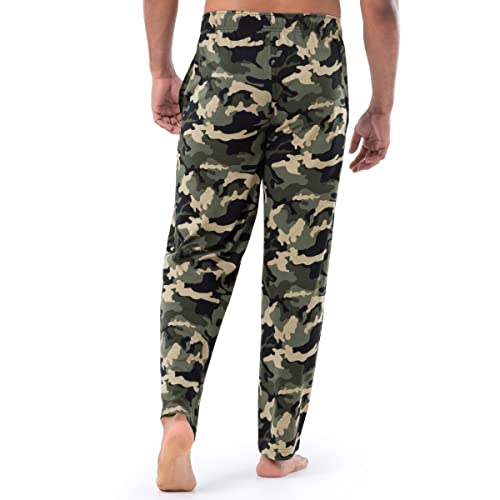 Fruit of the Loom Men's 1-Pack Extended Sizes Jersey Knit Sleep Pant (1 & 2 Packs), Camo, Large Tall