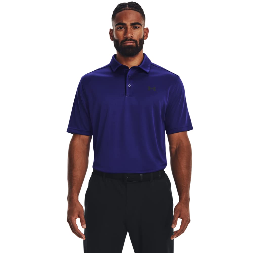 Under Armour Men's Tech Golf Polo, (468) Sonar Blue / / Black, Small Tall