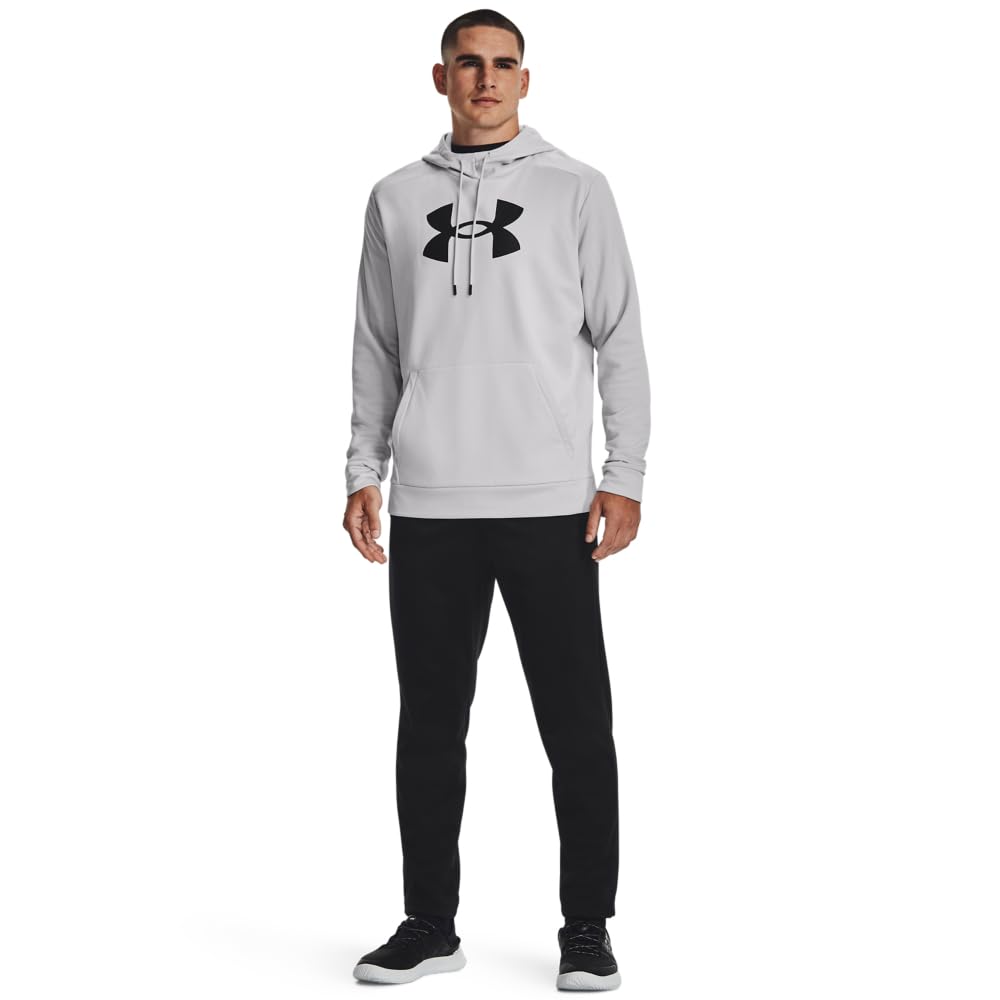 Under Armour mens Armour Fleece Big Logo Hoodie, (014) Halo Gray / / Black, Large Tall