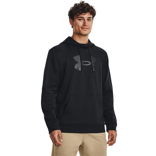 Under Armour mens Armour Fleece Big Logo Hoodie, (001) Black / / Black, X-Large Tall