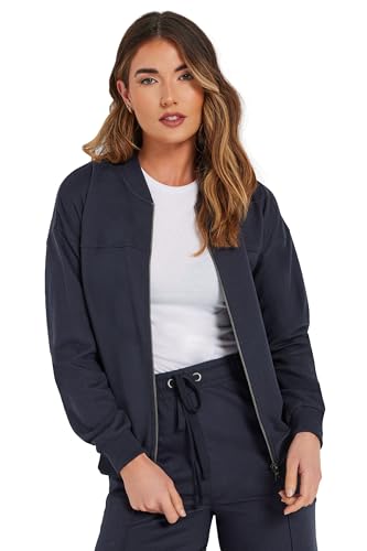 Long Tall Sally Lts Tall Jersey Cropped Bomber Jacket Blue 12