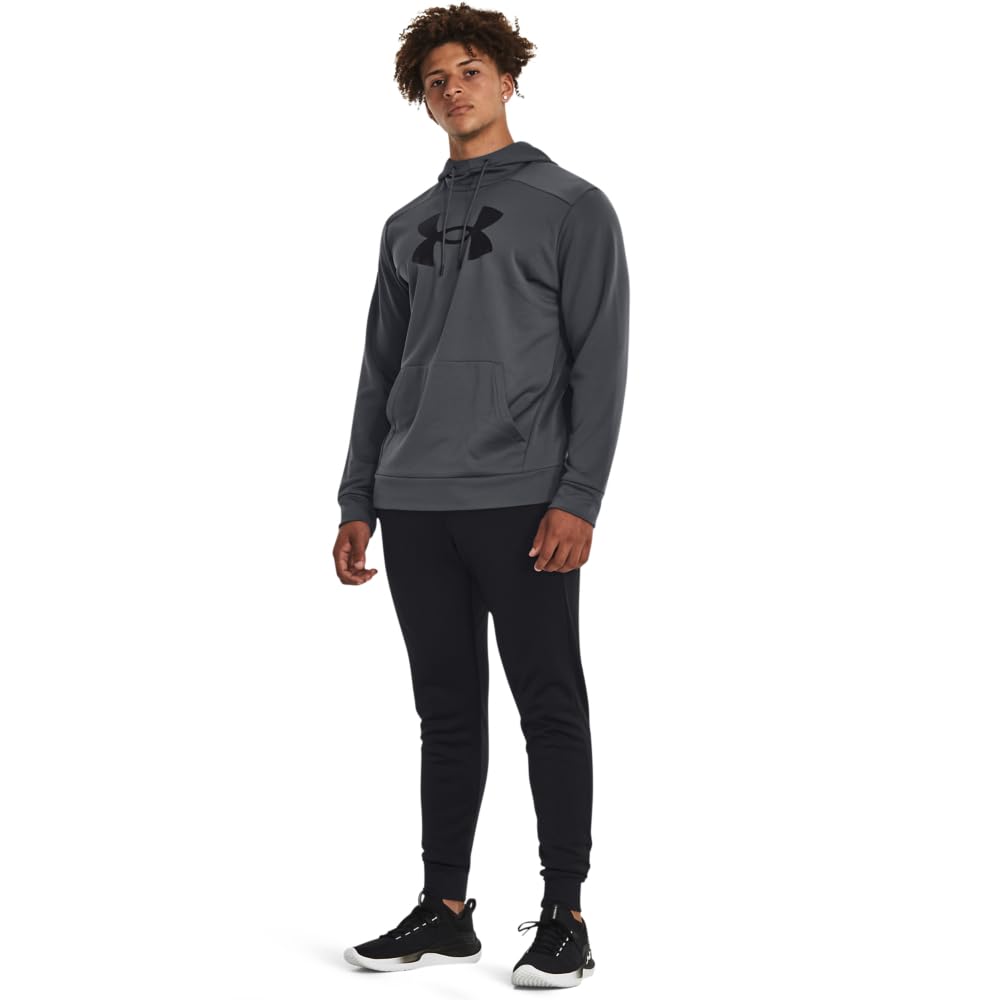 Under Armour mens Armour Fleece Big Logo Hoodie, (012) Pitch Gray / / Black, Large Tall