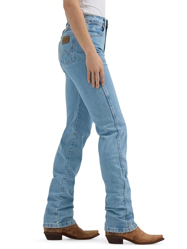 Wrangler Women's Cowboy Cut High Rise Slim Fit Tapered Leg Jean, Antique Wash, 11-34